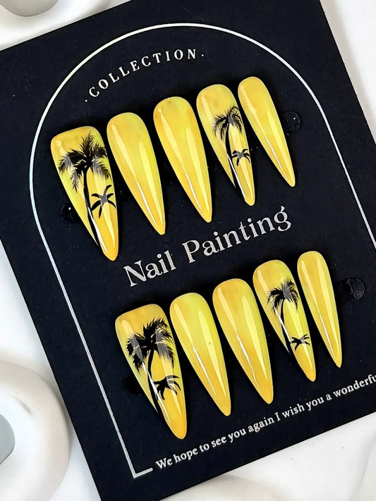 YELLOW PALM SILHOUETTE