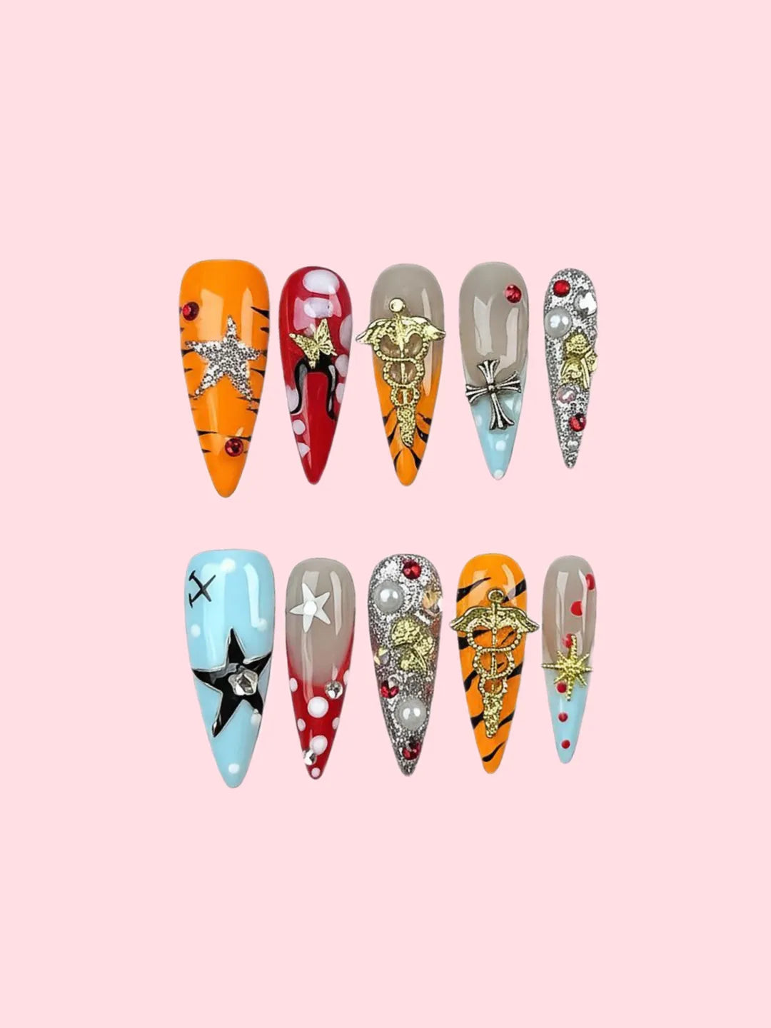 RHINESTONE CADUCEUS STAFF