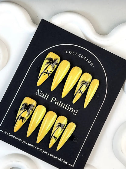 YELLOW PALM SILHOUETTE