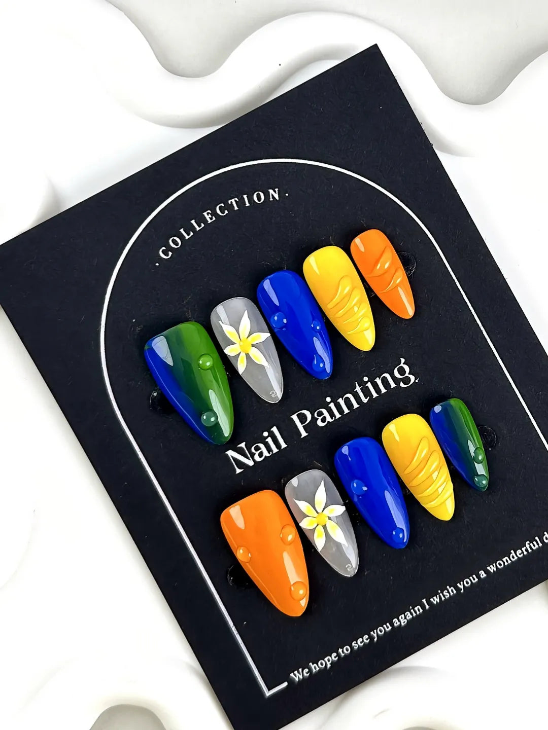 HAND-PAINTED FIVE FLOWER